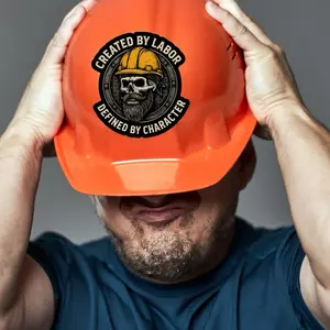 Blue collar Skull Vinyl Decals - Crafted by Labor, Designed by Character