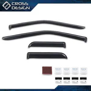 CROSSDESIGN Window Visors Vent Rain Guards Deflector Fit For Ford F-150 2015-2025 Super Cab