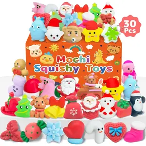 30 Pcs Christmas Squishy Toys, Party Favors Goodie Bags Stuffers for Kids, Bulk Classroom Xmas Gifts Prizes for Students, Small Stocking Stuffers Fidget Toys Treats from Teachers