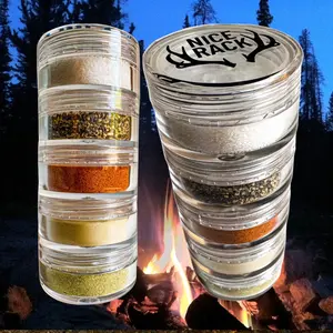 Nice Rack Spice Rack Mini Travel / Camp - Filled w/ Organic Spices - Refillable Ultralight Gear for Backpacking, Overlanding, Camping, Lunch