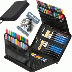 145 Pack Drawing Sketching Coloring Set,Include Professional Soft Core Colored Pencils,Sketch & Charcoal Pencils,Art Drawing Supplies for Artists Adults Beginner