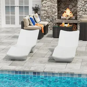 Pool Lounge Chairs Set of 2, in-Pool Chaise Lounger – Shelves Up to 9 Inches Deep, Aqua Outdoors, Poolside, Sun Deck Tanning (2)