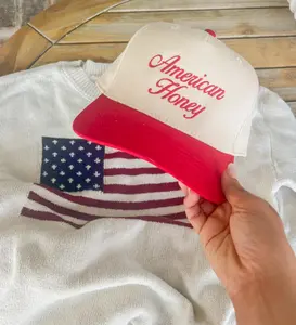 AMERICAN Honey Embroidered Hat - 4th of July Hat - America Hat - Freedom Cap - Fishing Hat - Trucker Hat