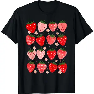 Retro Red Berry Fruit Cottagecore Strawberry Pretty Berry T-Shirt