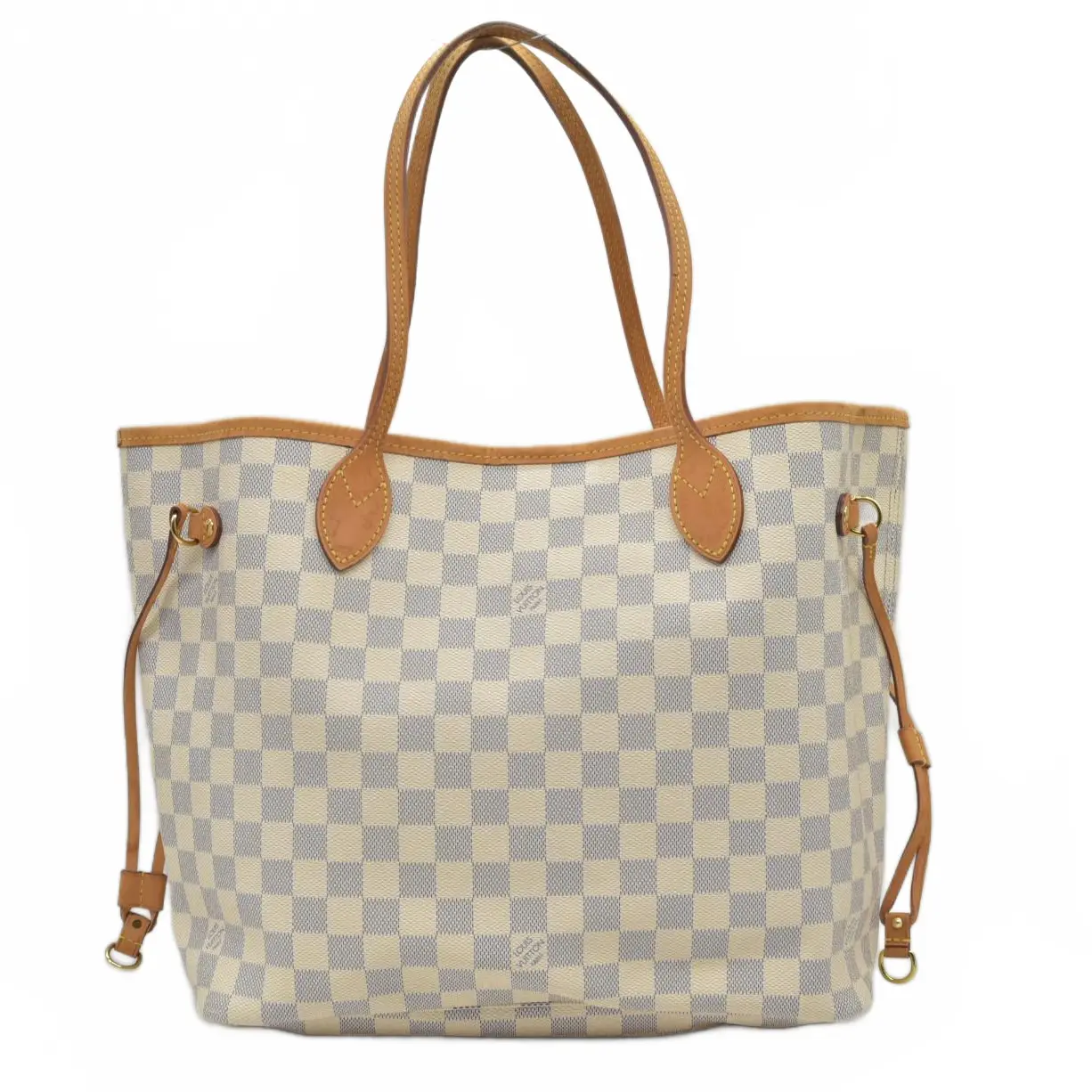 Pre-owned Louis Vuitton canvas Shoulder Bags $2170 2019 Damier Azur Neverfull MM Rose Ballerine AR4109