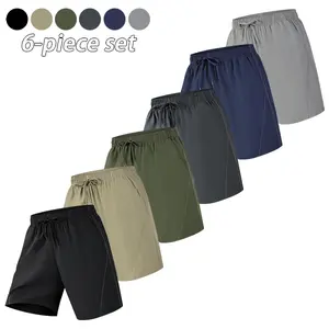 Men’s 6-Pack Lightweight Drawstring Shorts with Side Pockets, Elastic Waist Casual Summer Shorts for Lounge, Travel & Outdoor Wear tiktok shop deals