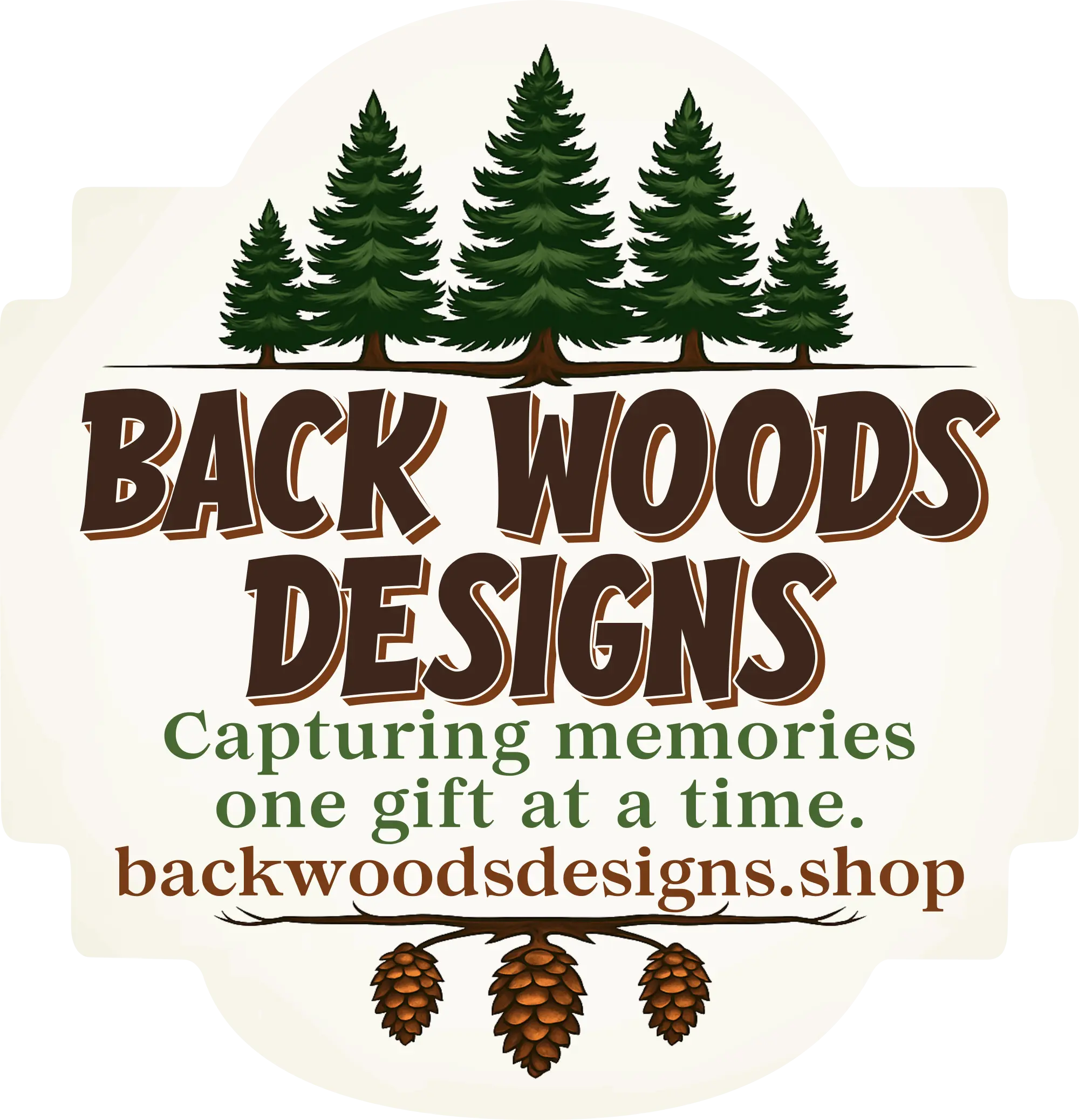 Back Woods Designs Custom Business Window Logos in Glossy or Matte Finish Vinyl Signs for Storefronts Offices or Display Windows UV Protected Overlay