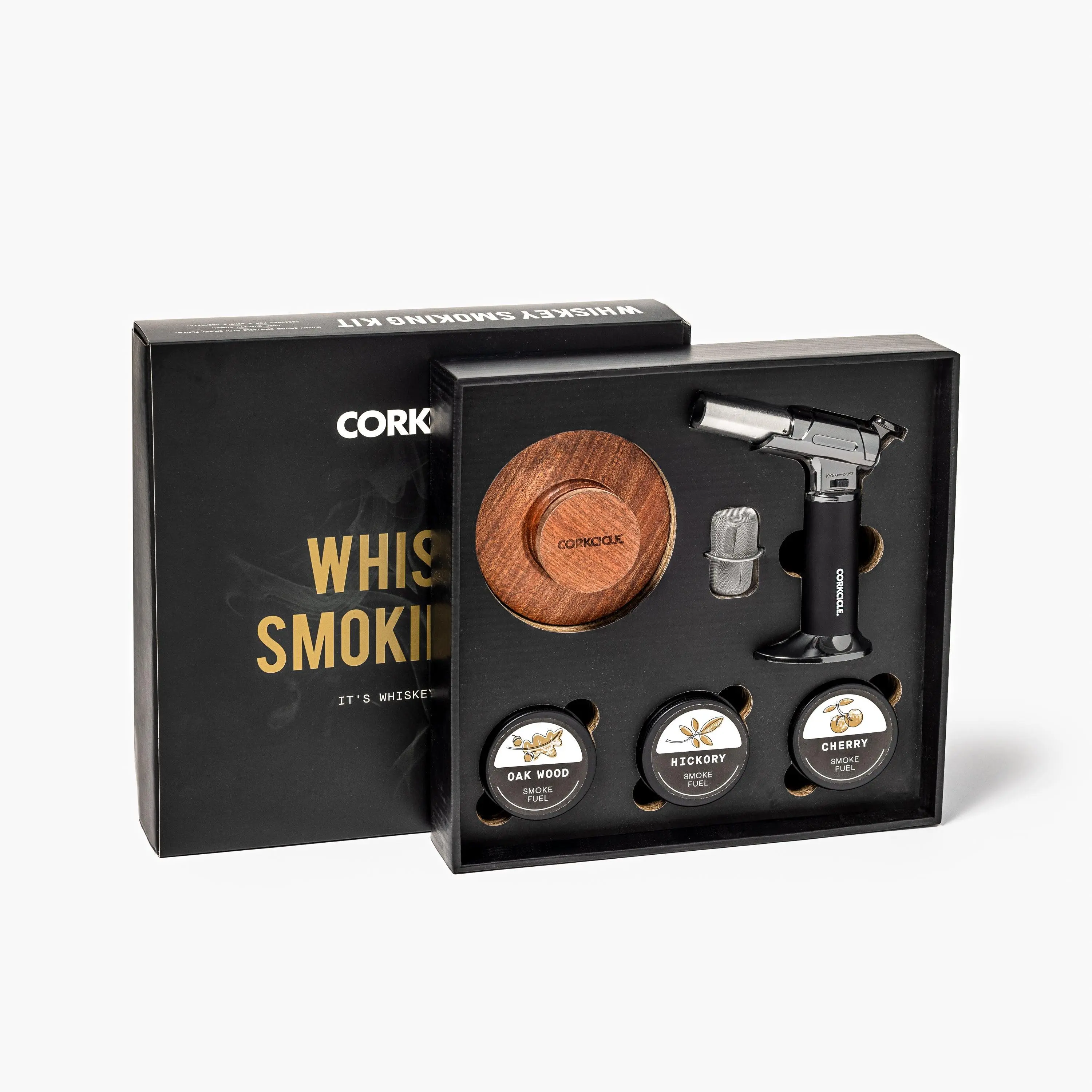 Wooden Kitchen Whiskey Smoking Kit – Wood-Constructed Tool with Precision Torch for Smoked Cocktails and Flavor Enhancement