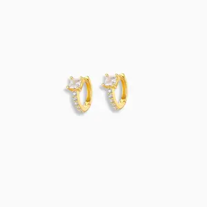Square Stone Hoops