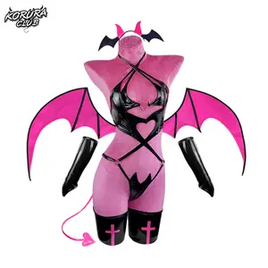 KORURACLUB 2026 Hottest Picks Succubus costume premium pu cosplay lingerie for women wing devil lingerie