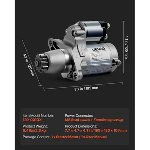 VEVOR Starter 17825, Starter Motor Replacement Compatible with Toyota Camry V6 3.5L 2007-2017, Lexus ES350 V6 3.5L 2007-2018, Scion XB L4 2.4L 2008-2015, OEM 228000-9900 17338 410-52205 28100-20021