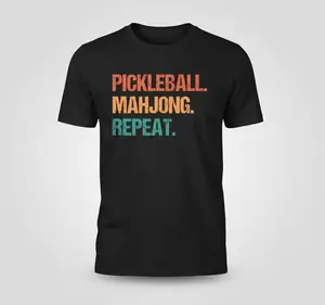 Pickleball Mahjong Repeat Funny T-Shirt