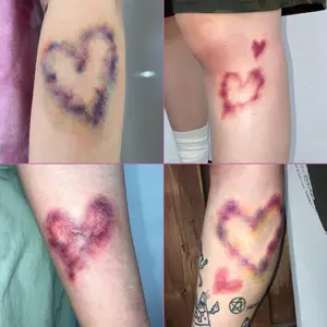 14pcs Dreamy Dark Heart Tattoo Stickers Set, Temporary Tattoo Kit, Cute Cartoon Waterproof Temporary Tattoos for Adults, Lasts 1-5 Days Cosplay Accessories