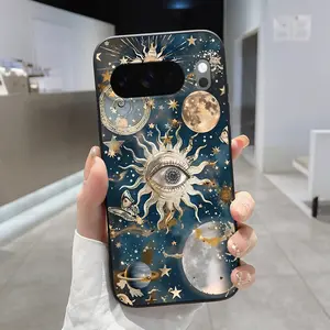 Rounded Edge TPU Phone Case for Google Pixel 10 9 8 7 Pro A XL Cosmic Vision Pattern Drop Protection Shockproof Soft Liquid Silicone Smartphone Cover