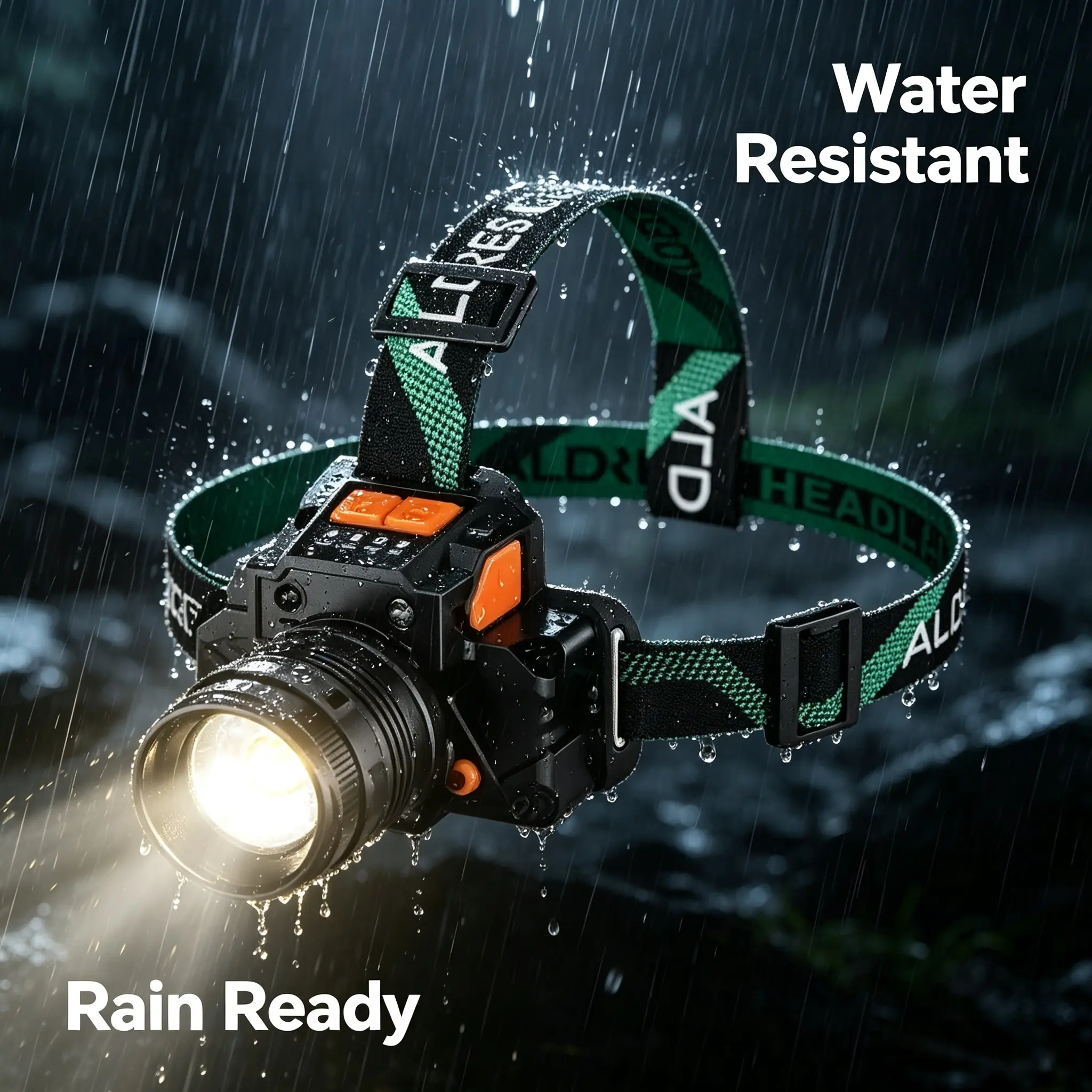 Rechargeable Headlamp Flashlight with Zoom Lens, Motion Sensor, Flexible Strap - Long-Lasting, Waterproof, Adjustable Focus Hands-Free Head Torch for Outdoors, Outdoor Work, High Lumen