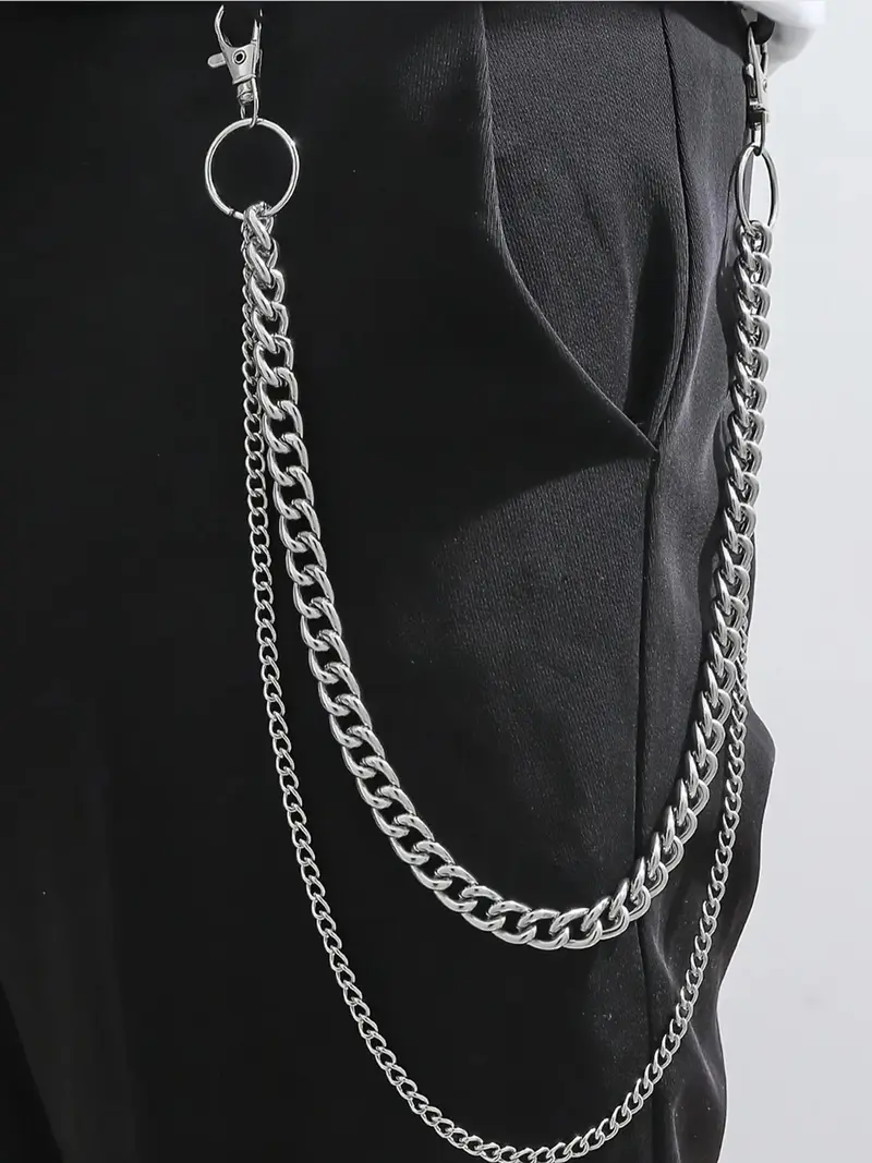 Men's Fashion Double Layer Pants Chain, Casual Pants Chain for Jeans Trousers, Fashion Pants Chain for Party, Daily Clothing Decor, Trendy All-match & Exquisite Pants Chain for Gift