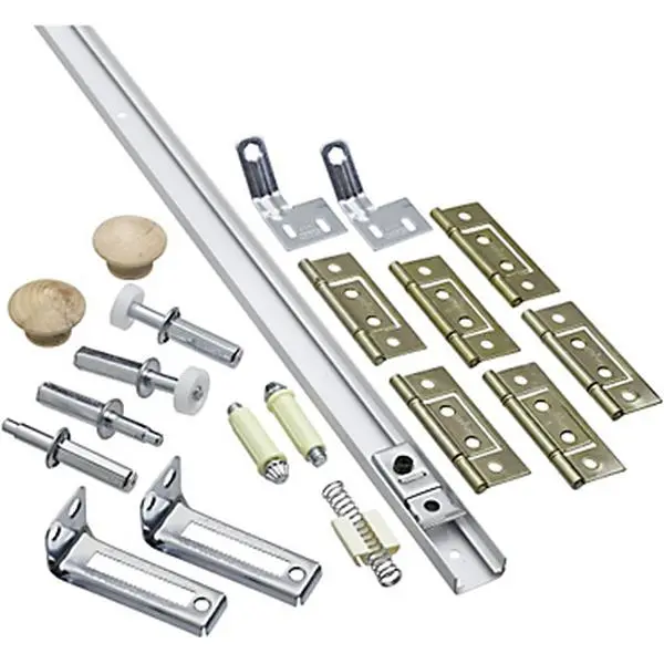 National Hardware 343731 391D Adjustable Easy-Install Surface-Mount Bi-Fold Door Hardware Complete Kit, 60 in., Full-Access Closet Bi-Fold Kit That Allows Full Access to Closets (N343-731)