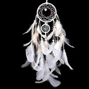 Luxirl White Dreamcatcher Wall Hanging – Handmade Macrame Feather Dream Catcher | Car Hanging, Bedroom Decor, Aesthetic Boho Decoration | Gift for Home & Friend