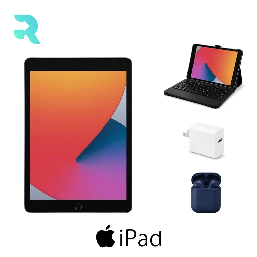 Refurbished Apple iPad 10.2" 7th Gen 32GB Wi-Fi Space Gray Excellent Condition + ZAGG Rugged Pro Connect Keyboard Case + InPod Headphones + Charger