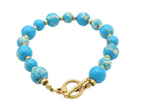 Blue Turquoise Bracelet - Elegant Design with Turquoise Elements, Ideal for Any Occasion