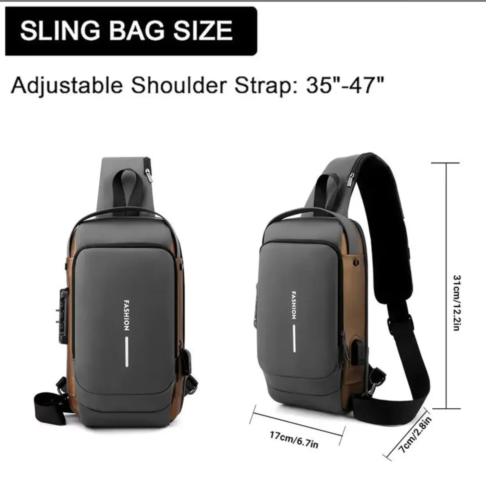 Men's 2026 Basic Crossbody Messenger Bag - Oxford Fabric, Anti-Theft Password Lock, Waterproof Fold, Reflective Strip, USB Charging, Multi-Layer Storage, Detachable Adjustable Strap, Durable Stylish Portable Athletic Business Travel Bag, Christmas Gift