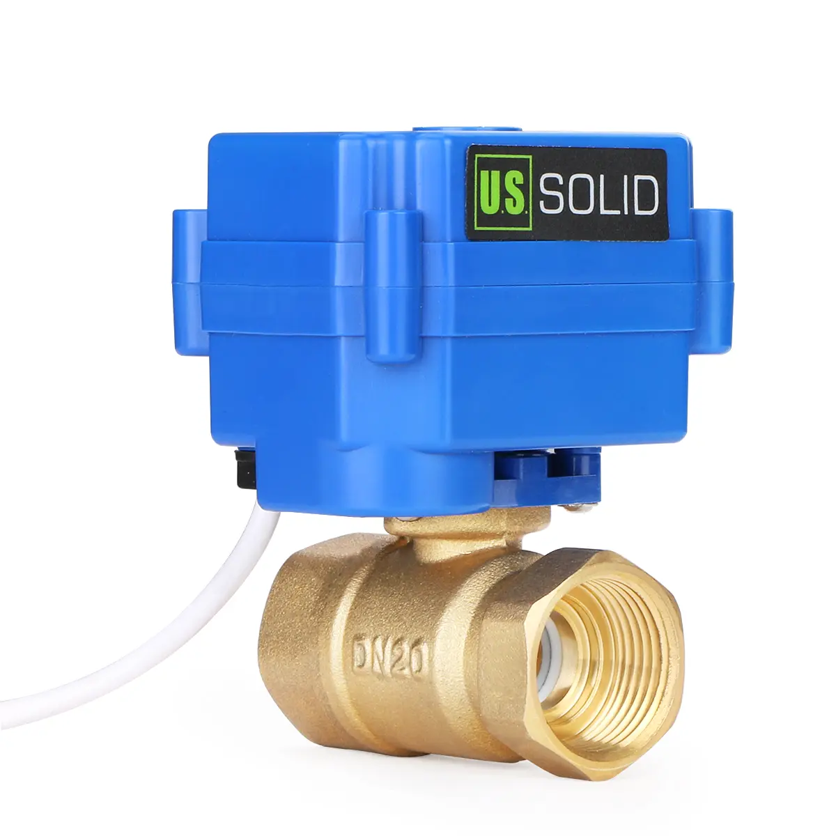 U.S. Solid 3/4" Motorized Ball Valve 85-265V AC Brass Standard Port 2 Wire Auto Return Setup Normally Closed