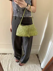 Korean Hand-Woven Underarm Bag for Women, High-End Versatile Retro Handbag & Shoulder Tote Bag, Niche Design Woven Commuter Tote, Large Capacity Soft Leather Hobo Bag, French Vintage Luxury Shoulder Bag, Premium Woven Handbag, Minimalist,summervibes