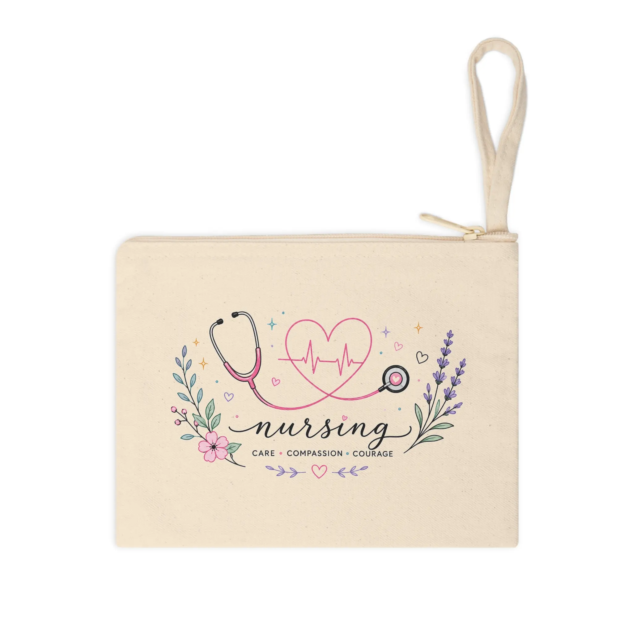 Nursing Stethoscope Heart Pouch | Accessory Zipper Pouch