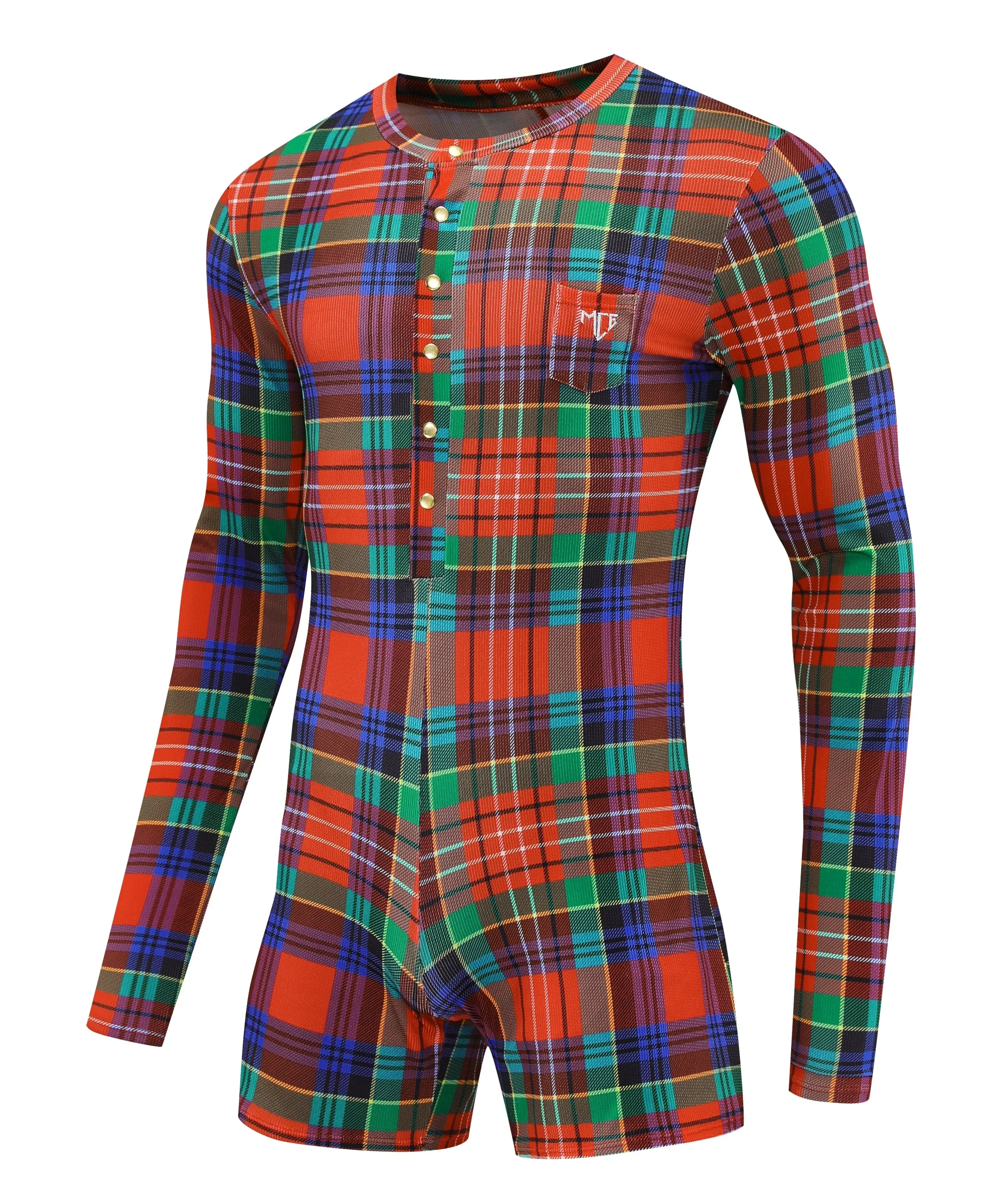 vintage plaid MCE union suit