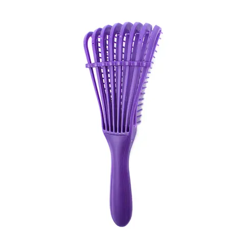 Anti-Tangle Nylon Hair Brush for Afro Textured (3a-4c Kinky, Wavy, Coily, Thick, Long) Locks - Haircare Tool for Black Girls, Scalp Exfoliating, Wet/Dry Use, Gentle Massage for Natural Hairstyles