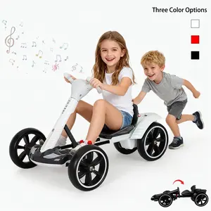 Kids Electric Go Kart, Foldable Kids Kids Ride -Indoor &Outdoor-Ready, Lightweight & NoAssembly, Foldable Body, Remote-Controlled & Cordless (No PowerCord), LED Lights & Soft Music, Xmas & Birthday Gift Ideas for Kids Ages 3+