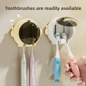 Wall-Mounted Cartoon Toothbrush Holder Bathroom Electric Toothbrush Storage Rack No-Drilling Required Bathroom Wall Hanging Rack