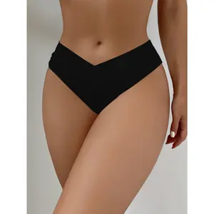 SwimWeekWomen's V Cut High Waisted Bikini Bottom High Leg Cut Swimsuit Bathing Suit Bottoms