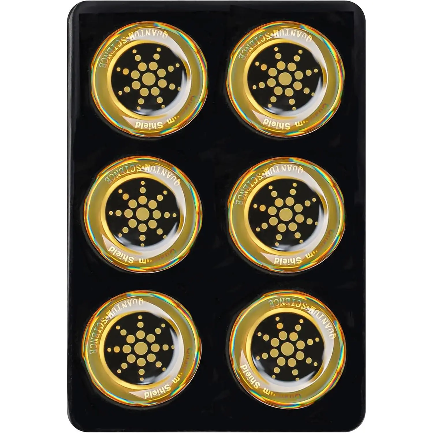 6Pcs Golden EMF Blocker Stickers - Cellphone, WiFi 5G, Tablet, Laptop, Computer Monitor Protector Accessories for Cased Electronic Devices Neutralization & Shielding