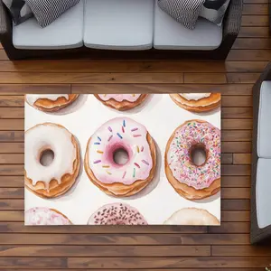 Conscious Sales C1ROAR356Y0OC5 3 x 5 ft. Donuts Pink Outdoor Rectangle Area Rug - Stylish Home Decor Accent