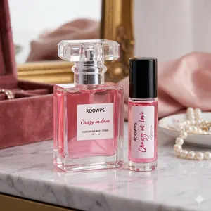 Gourmand Perfume Duo: Smelling like a magical marshmallow unicorn Long-lasting fragrance— ROOWPS Date Night Fragrance of the day (Full Size Spray & Portable Roll-On Oil Bundle) — Perfect Gift for Her!