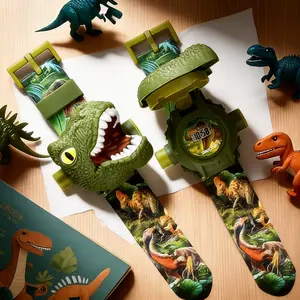 Kid's Dinosaur Projection Watch Toy creative gift idea Features multiple patterns, interactive STEM learning, date display, and a flashlight function. An ideal gift for birthdays, Christmas, Halloween, and Easter.