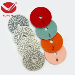 3-Step Wet & Dry Polishing Pad 10 cm — Wave Rice Pattern, Marble Polishing Pad, Industrial Abrasive Pad