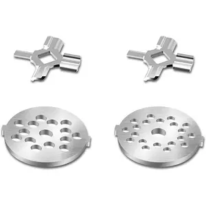 Stainless Steel Meat  Plate Discs/Grinding  for for  Stand Mixer   Attachment(FGA), 2   and 2  plates (coarse and fine)