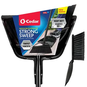 O-Cedar Pet Pro Broom with Step-On Dustpan | Remove 99% with One Sweep | Removes 3 Times More Pet Hair | Quiet Cleaning Tool for Cat and Dog Owners