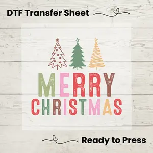 Merry Christmas DTF, Dtf Transfer Sheet, Ready to Press, Custom Dtf, Diy Heat Transfer, Merry Christmas Vibes, Cute Holiday Crafts