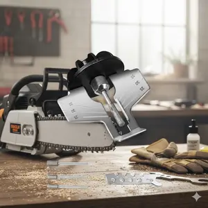 Electric Chain Grinder Set: High-Efficiency Portable Sharpening & Polishing Tool for Chainsaw Maintenance. Durable Alloy Accessories Compatible with Power Drills, Ideal for Garden & Woodworking. Choose Single or Double Kit. Power Tools