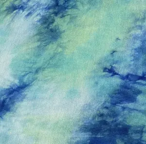 60" Modal & Spandex Stretch Tie Dyed Blue Green Jersey Knit Fabric by The Yard