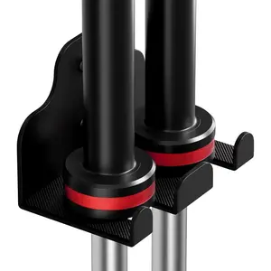 Barbell Wall Holder,Single Barbell wall Mount Hanger,Garage Gym Bar Wall Rack,Vertical Olympic Hanger wall Mount Rack,Space Saving Gym Accessory,Holds Under 33mm Bar Size(Black)