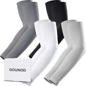 GOUNOD Sun Protection UV Arm Sleeves for Men Women Youth UPF 50+ Compression Cooling Football Sleeves FallFreshness Breast Cancer Awareness Month