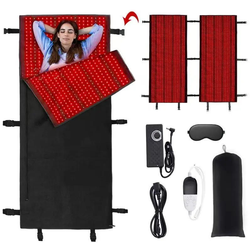 2520-Piece Dual-Band LED Full-Body Red Light Therapy Blanket for Pain Relief, Skin Repair, Home Use Health Treatment, Anti-Allergic Beads Eye Care Tool (TPU Film-Free)