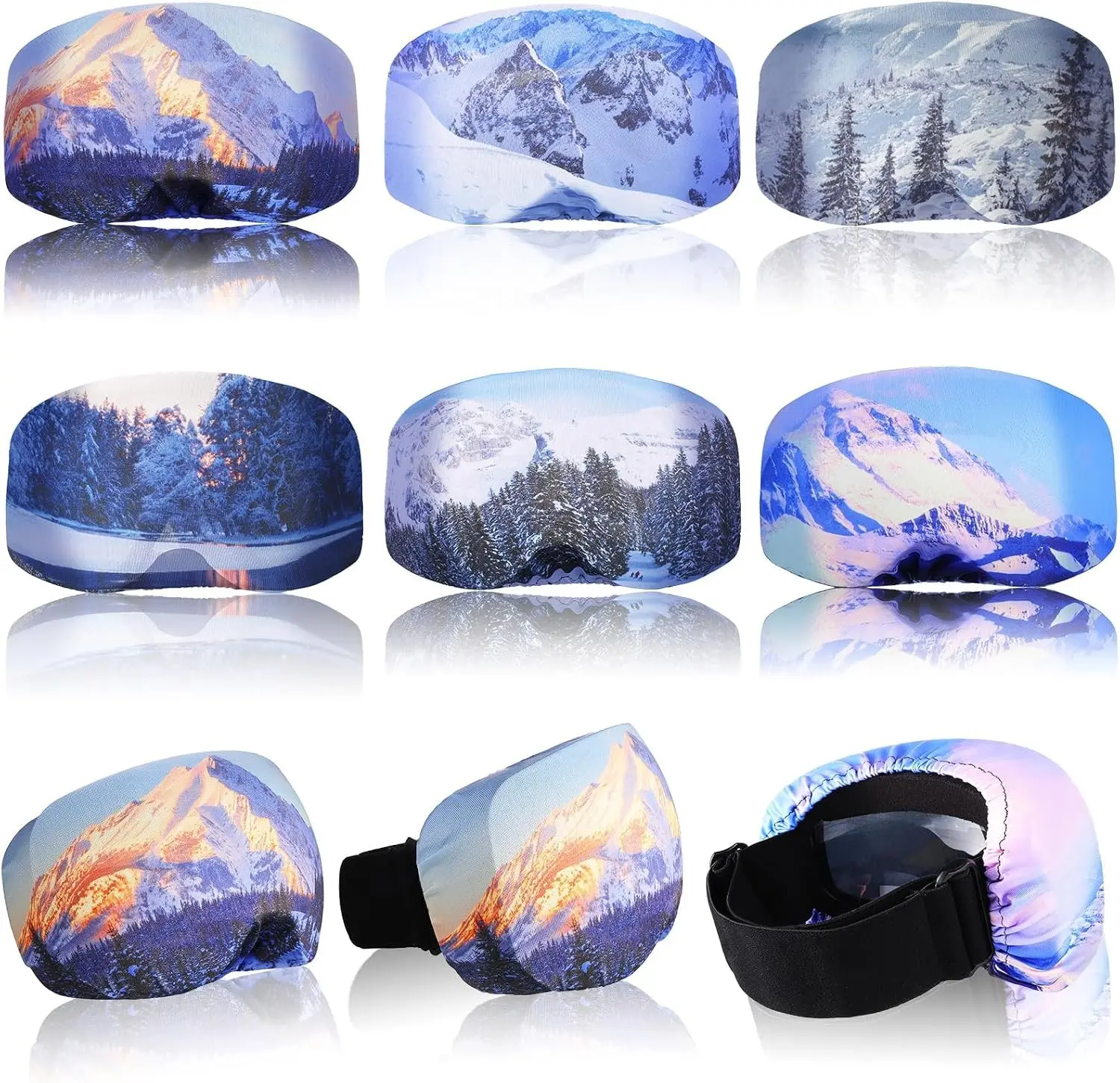 6 Pcs Ski Snowboard Goggle Cover Sleeve, Microfiber Protective Lens Cover Prevents Scratch Dust for Travel Apres