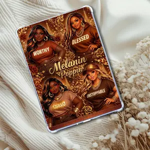 Melanin Poppin Girls Kindle Insert: Autumn Bookish eReader Decor