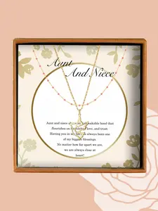 Hollow Out Engraving Pendant Necklace with Box, Elegant Beaded Necklace for Women, Fashion Jewelry for Party, Daily Decor, Trendy All-match & Exquisite Jewelry for Birthday Gift