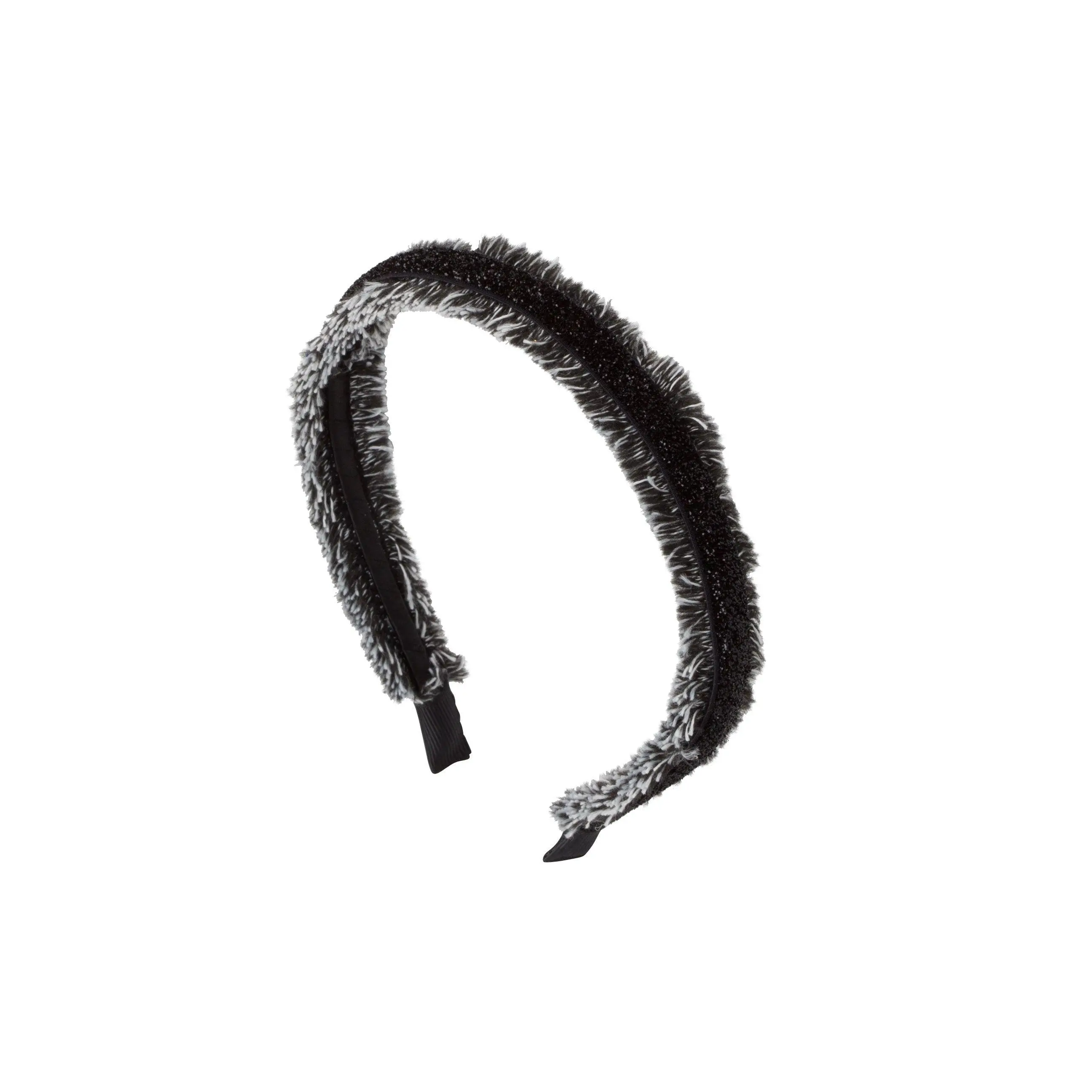 Flat Fringe Headband - Black/White